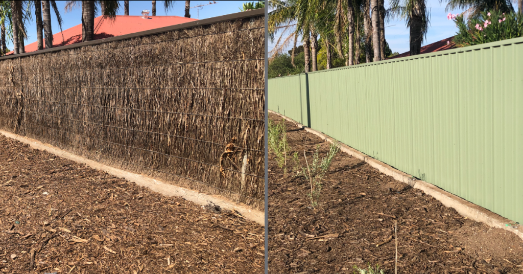 Before and after a fence removal